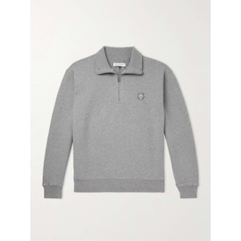 MAISON KITSUNEE Logo-Appliqued Cotton-Jersey Half-Zip Sweatshirt 1647597328581847
