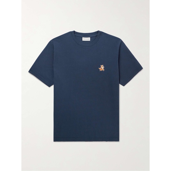 메종키츠네 MAISON KITSUNEE Logo-Appliqued Cotton-Jersey T-Shirt 1647597328581855