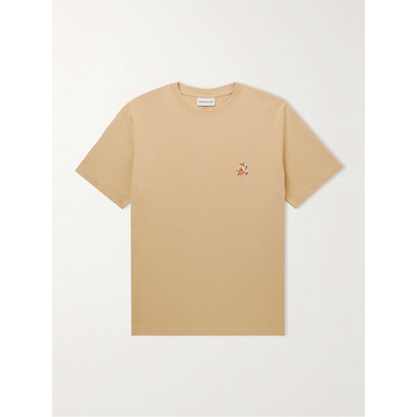 메종키츠네 MAISON KITSUNEE Logo-Appliqued Cotton-Jersey T-Shirt 1647597328581859