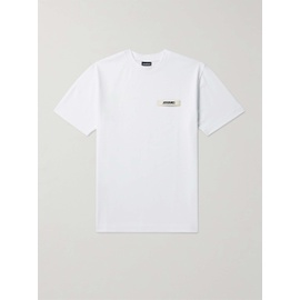 자크뮈스 JACQUEMUS Grosgrain-Trimmed Logo-Embroidered Cotton-Jersey T-shirt 1647597328675711