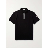 몽클레어 MONCLER Logo-Appliqued Grosgrain-Trimmed Cotton-Pique Polo Shirt 1647597328741186
