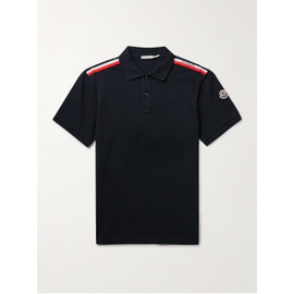 몽클레어 MONCLER Logo-Appliqued Webbing-Trimmed Cotton-Pique Polo Shirt 1647597328741199