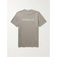 몽클레어 MONCLER Logo-Flocked Appliqued Cotton-Jersey T-Shirt 1647597328741327