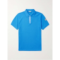 몽클레어 MONCLER Logo-Appliqued Grosgrain-Trimmed Cotton-Pique Polo Shirt 1647597328741450