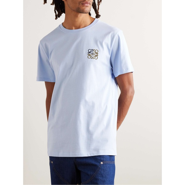 로에베 로에베 LOEWE Logo-Embroidered Cotton-Jersey T-Shirt 1647597328752572