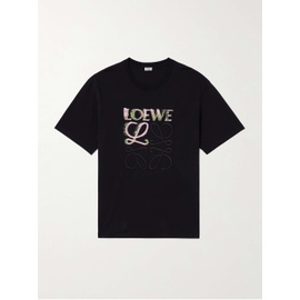 로에베 LOEWE Logo-Embroidered Cotton-Jersey T-Shirt 1647597328752785