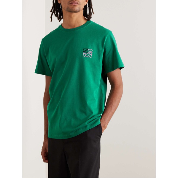 로에베 로에베 LOEWE Logo-Embroidered Cotton-Jersey T-Shirt 1647597328752892