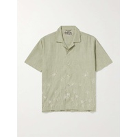 KARTIK RESEARCH Camp-Collar Beaded Cotton-Gauze Shirt 1647597328807217
