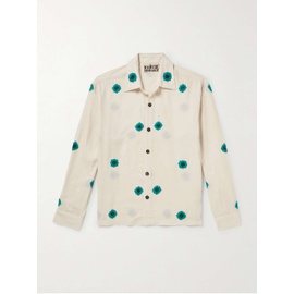 KARTIK RESEARCH Camp-Collar Embellished Embroidered Cotton-Jacquard Shirt 1647597328807547
