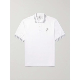 브루넬로 쿠치넬리 BRUNELLO CUCINELLI Logo-Detailed Striped Cotton-Jersey Polo Shirt 1647597328897111
