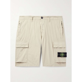 스톤아일랜드 STONE ISLAND Straight-Leg Logo-Appliqued Cotton-Blend Canvas Cargo Shorts 1647597329254965