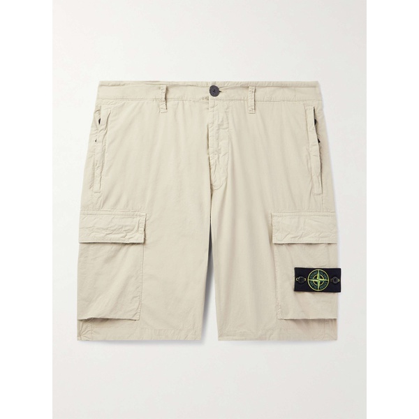 스톤아일랜드 스톤아일랜드 STONE ISLAND Straight-Leg Logo-Appliqued Cotton-Blend Canvas Cargo Shorts 1647597329254965