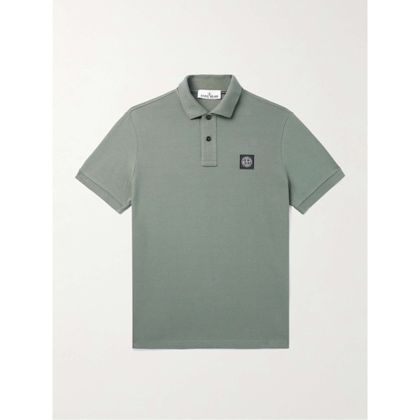 스톤아일랜드 스톤아일랜드 STONE ISLAND Logo-Appliqued Cotton-Blend Pique Polo Shirt 1647597329257255