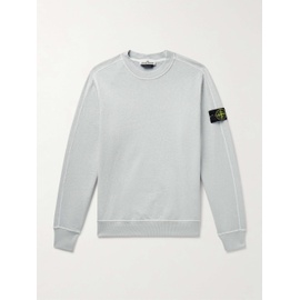 스톤아일랜드 STONE ISLAND Logo-Appliqued Garment-Dyed Cotton-Jersey Sweatshirt 1647597329284820