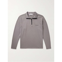스톤아일랜드 STONE ISLAND Garment-Dyed Logo-Print Cotton-Jersey Half-Zip Sweatshirt 1647597329291134