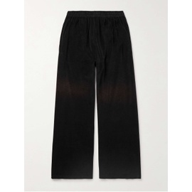 아크네 스튜디오 ACNE STUDIOS Fega Wide-Leg Logo-Embossed Cotton-Blend Velour Track Pants 1647597330121155