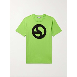 아크네 스튜디오 ACNE STUDIOS EV에레스 EREST Logo-Print Neon Cotton and Lyocell-Blend Jersey T-Shirt 1647597330121182