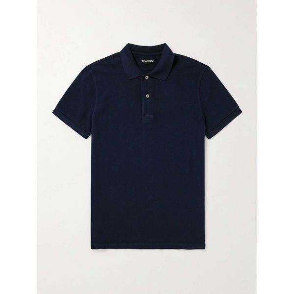 톰포드 톰포드 TOM FORD Garment-Dyed Cotton-Pique Polo Shirt 1647597330673215