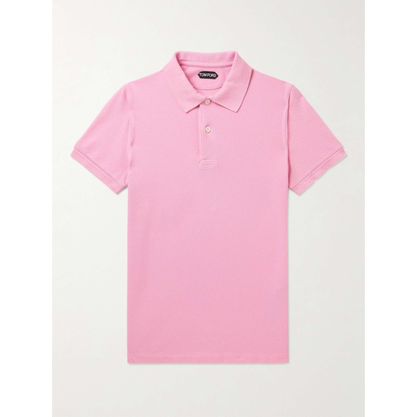 톰포드 톰포드 TOM FORD Garment-Dyed Cotton-Pique Polo Shirt 1647597330673502