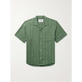 CORRIDOR Camp-Collar Striped Cotton-Blend Seersucker Shirt 1647597330762125