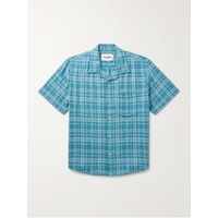 CORRIDOR Camp-Collar Checked Cotton and Linen-Blend Shirt 1647597330762251