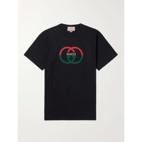 구찌 GUCCI Logo-Print Cotton-Jersey T-Shirt 1647597330885831