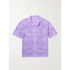 PIACENZA 1733 Camp-Collar Crocheted Linen and Cotton-Blend Shirt 1647597330960136