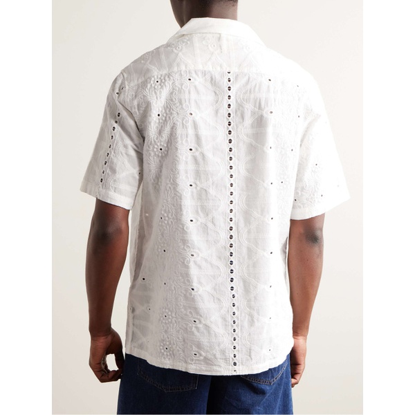  NN07 Julio 5392 Convertible-Collar Broderie Anglaise Cotton-Voile Shirt 1647597331047527