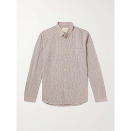FOLK Button-Down Collar Striped Cotton, Linen and Ramie-Blend Shirt 1647597331620721