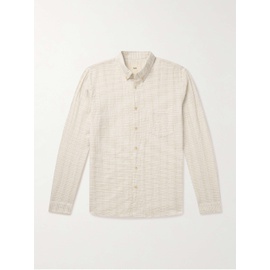 FOLK Button-Down Collar Striped Cotton and Linen-Blend Seersucker Shirt 1647597331620755