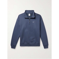 NIKE Solo Swoosh Logo-Embroidered Cotton-Blend Jersey Half-Zip Sweatshirt 1647597331670061
