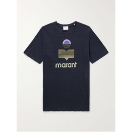 이자벨마랑 ISABEL MARANT Karman Logo-Print Linen-Jersey T-Shirt 1647597331682617