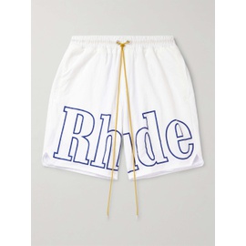 루드 RHUDE Straight-Leg Logo-Print Nylon Drawstring Shorts 1647597332300121