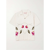 KARDO Craft Ayo Convertible-Collar Embroidered Cotton Shirt 1647597332709191