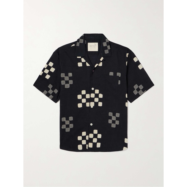  KARDO Ronen Convertible-Collar Checked Cotton Shirt 1647597332709195