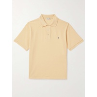 생로랑 SAINT LAURENT Logo-Embroidered Cotton-Blend Pique Polo Shirt 1647597333788835