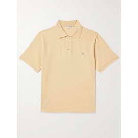 생로랑 SAINT LAURENT Logo-Embroidered Cotton-Blend Pique Polo Shirt 1647597333788835