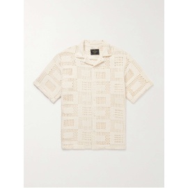 PORTUGUESE FLANNEL Camp-Collar Crocheted Cotton-Blend Shirt 1647597333837842