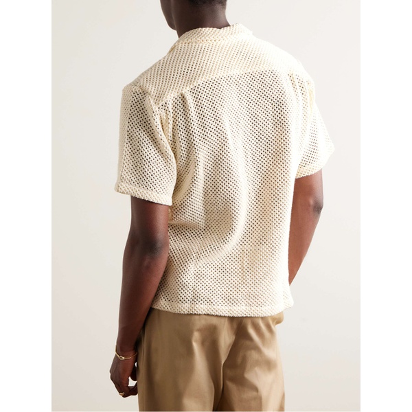  PORTUGUESE FLANNEL Camp-Collar Crocheted Cotton-Blend Shirt 1647597333837860