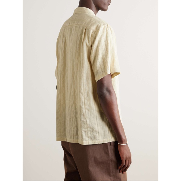  PORTUGUESE FLANNEL Almada Convertible-Collar Embroidered Cotton-Gauze Shirt 1647597333837866