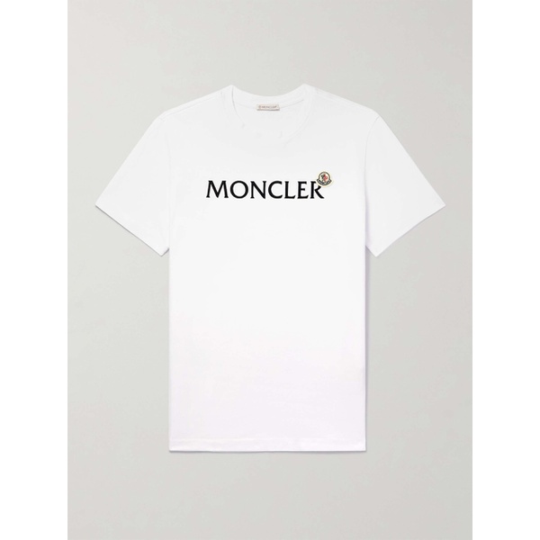 몽클레어 몽클레어 MONCLER Logo-Flocked Cotton-Jersey T-Shirt 1647597335597782