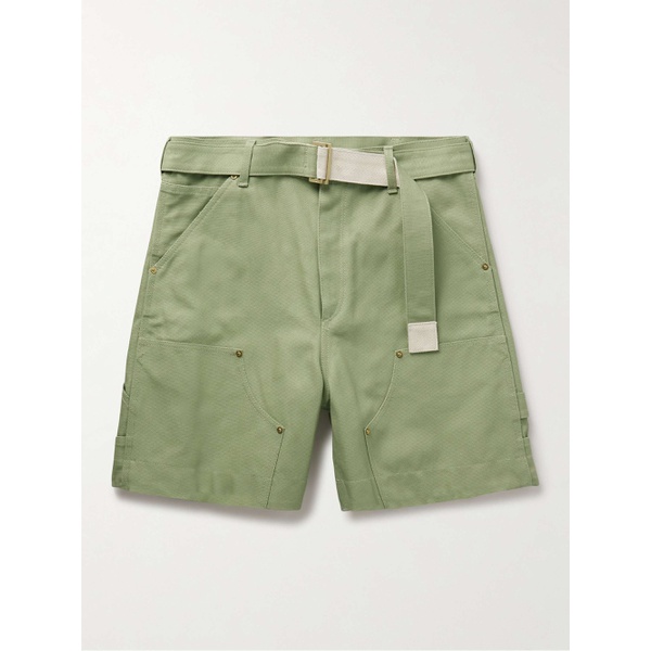 칼하트 사카이 SACAI + Carhartt WIP Wide-Leg Belted Cotton-Canvas Shorts 1647597337290027