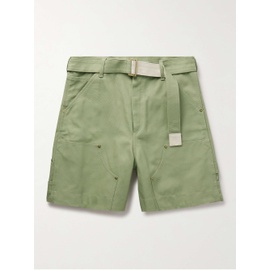 사카이 SACAI + Carhartt WIP Wide-Leg Belted Cotton-Canvas Shorts 1647597337290027