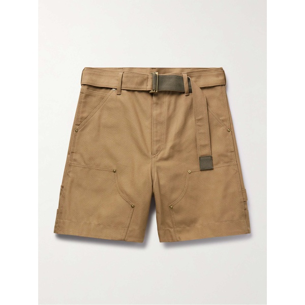 칼하트 사카이 SACAI + Carhartt WIP Wide-Leg Belted Cotton-Canvas Shorts 1647597337290031