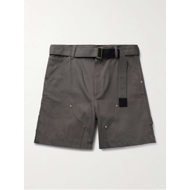 사카이 SACAI + Carhartt WIP Wide-Leg Belted Cotton-Canvas Shorts 1647597337290032