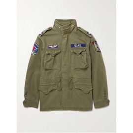 폴로 랄프 로렌 POLO RALPH LAUREN M65 Logo-Appliqued Herringbone Cotton Field Jacket 210639121115