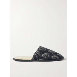 DESMOND & DEMPSEY Byron Wool-Lined Quilted Printed Cotton Slippers 25185454456901549