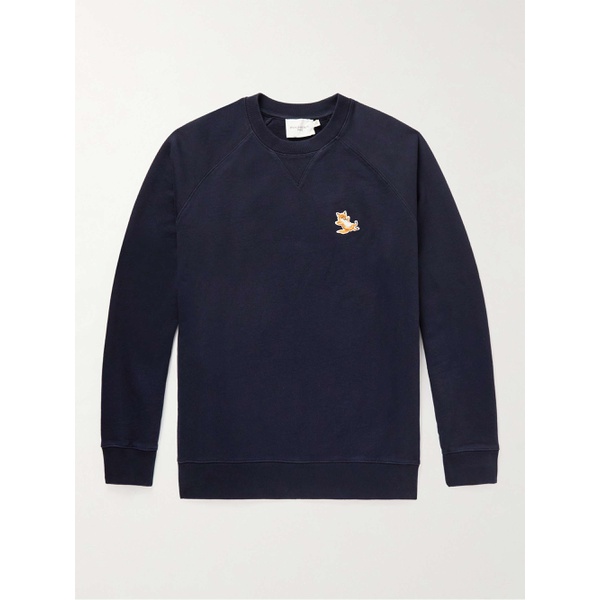 메종키츠네 MAISON KITSUNEE Chillax Fox Logo-Appliqued Cotton-Jersey Sweatshirt 29419655931926038