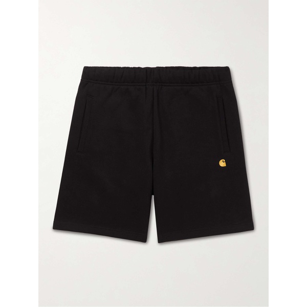 칼하트 CARHARTT WIP Chase Straight-Leg Logo-Embroidered Cotton-Blend Jersey Shorts 29419655931995625