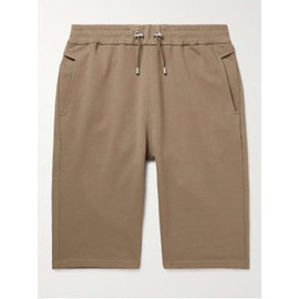 발망 BALMAIN Slim-Fit Logo-Flocked Cotton-Jersey Drawstring Shorts 30629810019572833